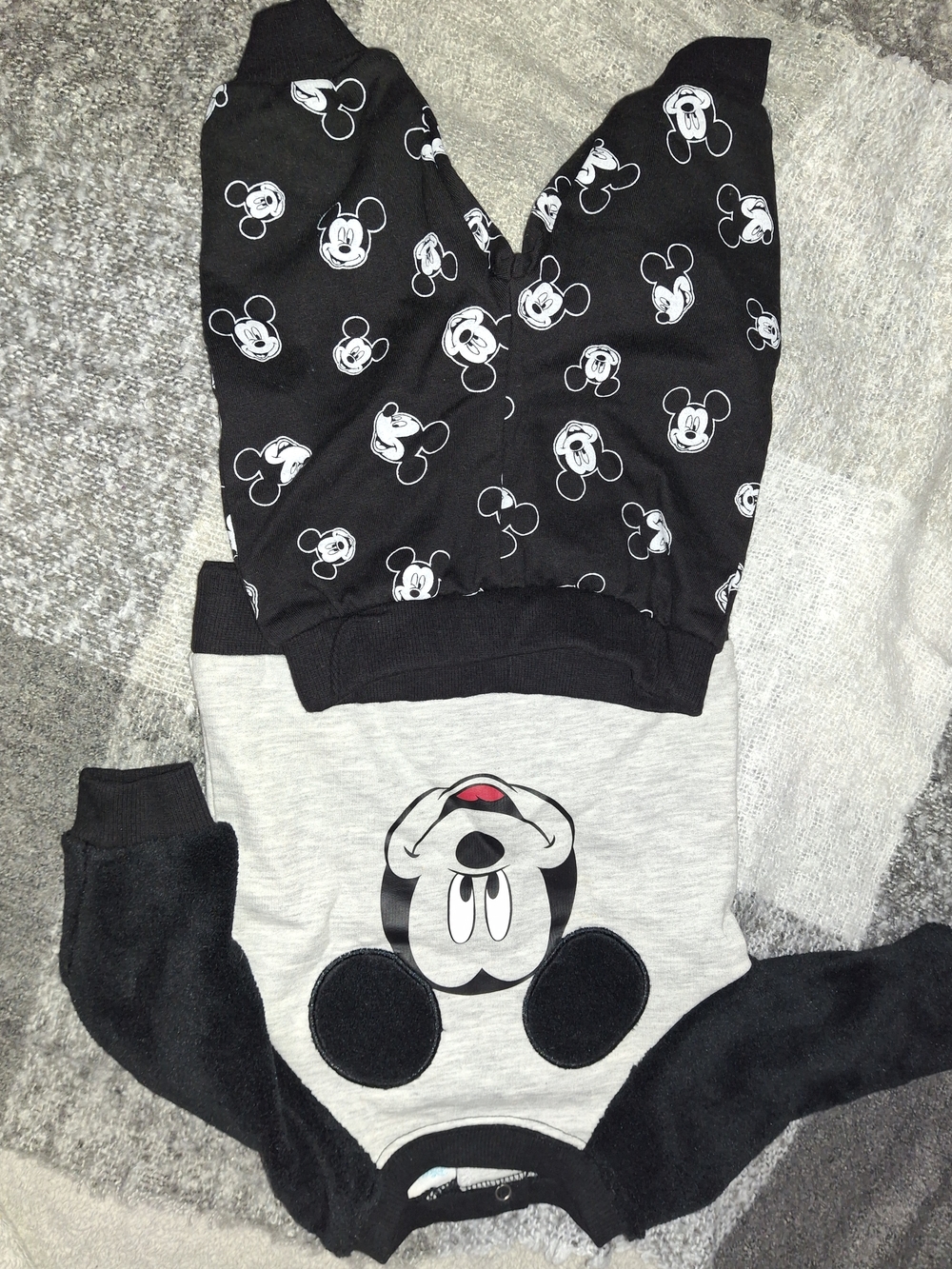 Disney Baby Black Terry Hooded Set